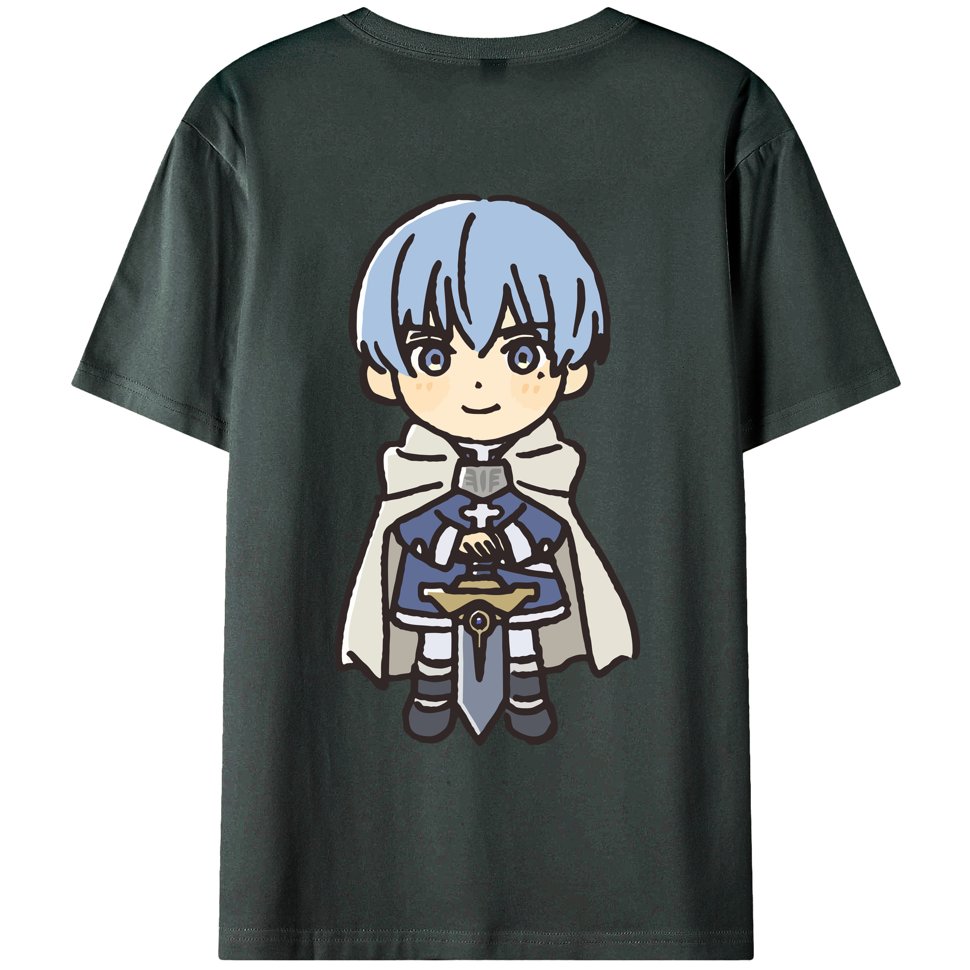 （画像用） 葬送のフリーレン Frieren 綿100％ メンズ半袖Tシャツ（バックプリント） 通気性